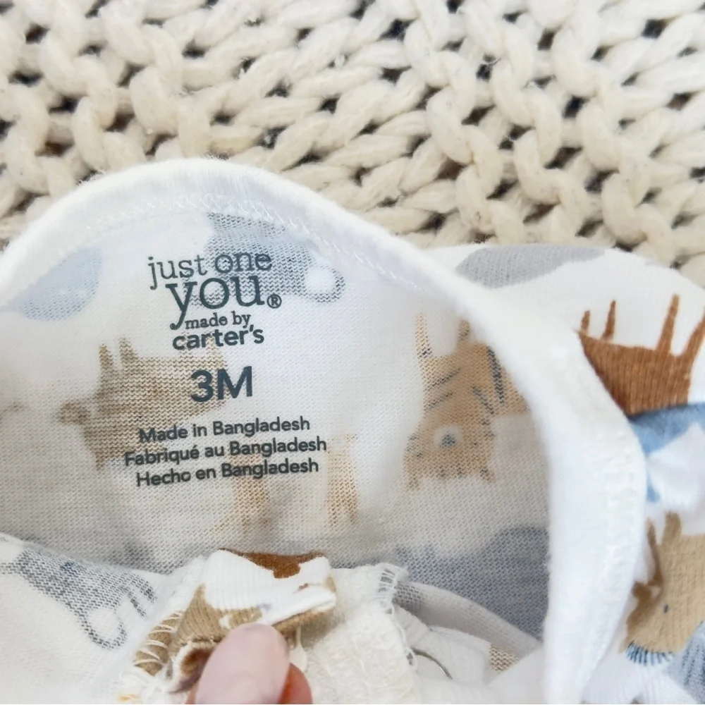 Carters Cozy Animal Jungle Baby Footies with Soft Fabric 3 Months